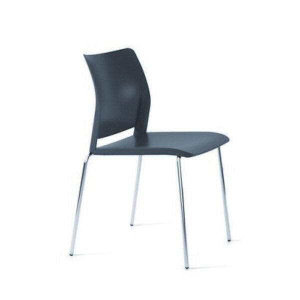silla multiproposito o de visita Alpha, estructura 4 patas cromadas, respaldo y asiento plastico