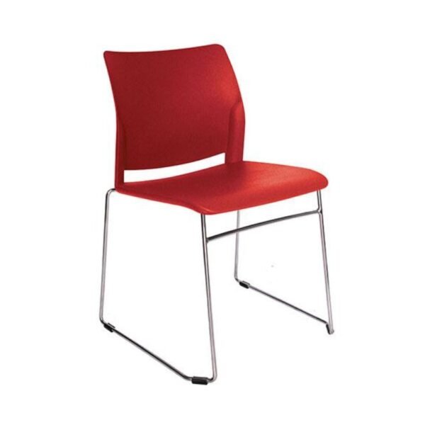 silla multiproposito o de visita Alpha, estructura trieno cromada, respaldo y asiento plastico
