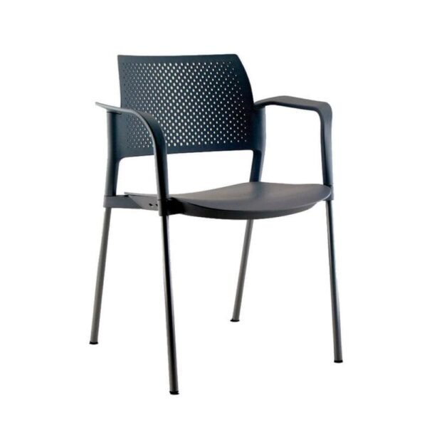 Silla multiproposito o de visita Kyos, estructura de 4 patas, asiento y resapldo de plastico