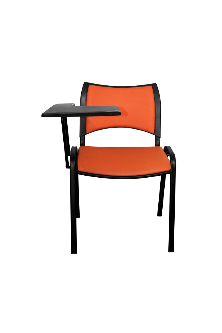 Silla universitaria Iso Smart, estructura metalica, asiento y respaldo tapizados, paleta media luna plastica o nacional