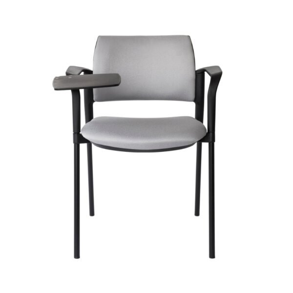 silla universitaria Kyos, tapizada, estructura metalica con brazos, paleta abatible plastica