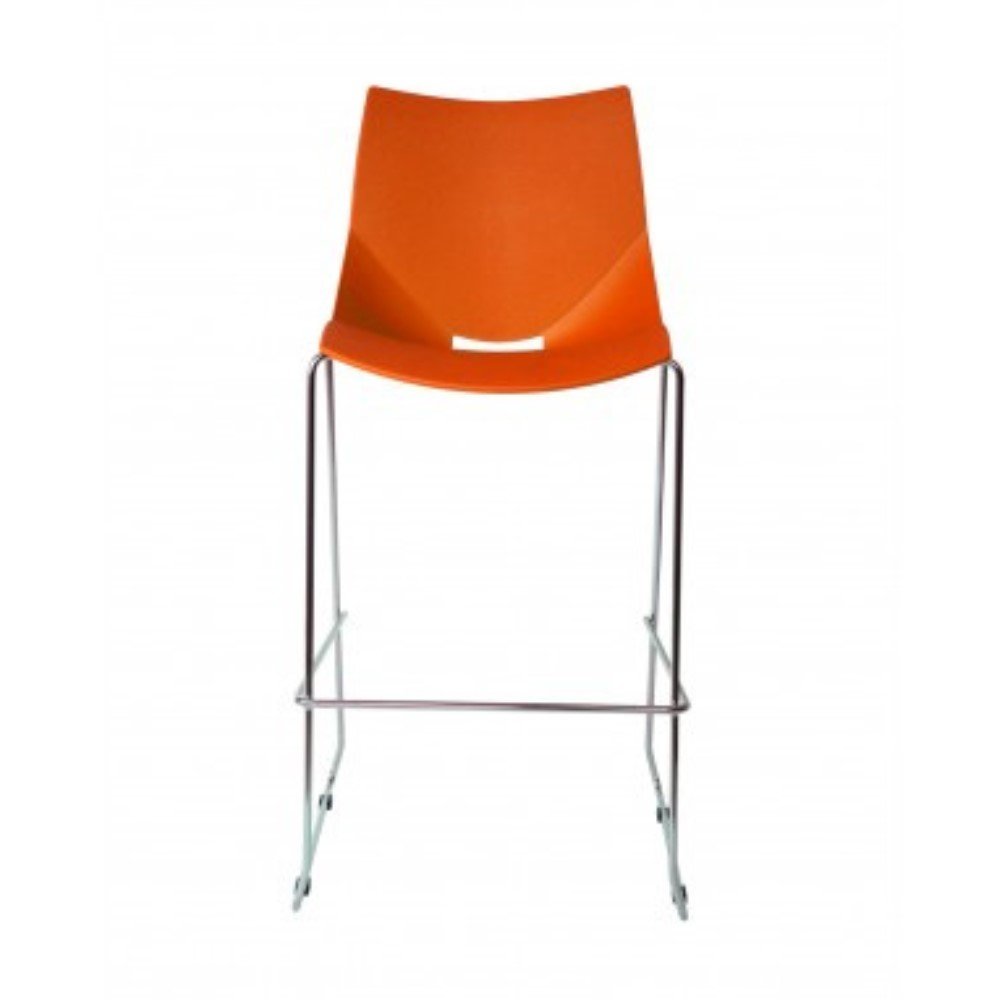 taburete Shell, estructura metalica, asiento y respaldo plastico