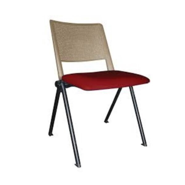 Silla multiproposito o de visita Iso Revolution, estructura de 4 patas, asiento tapizado y respaldo plastico