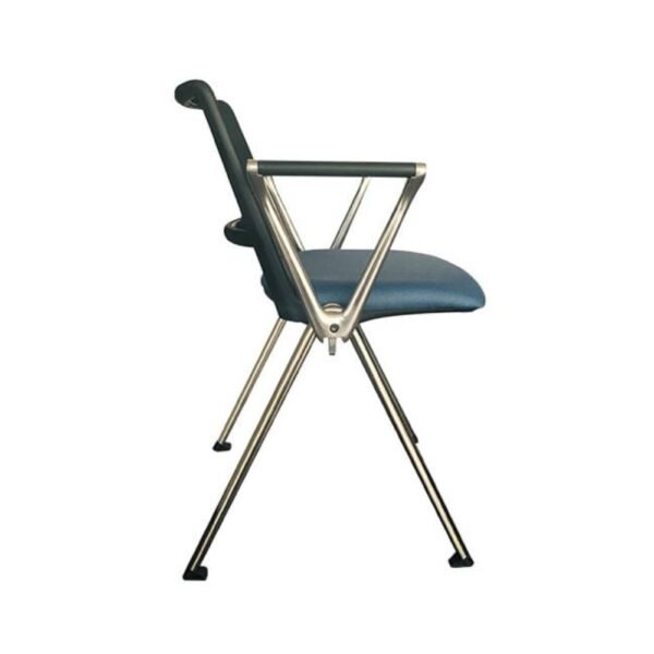 Silla multiproposito o de visita Iso Revolution, estructura de 4 patas, asiento tapizado y respaldo de malla