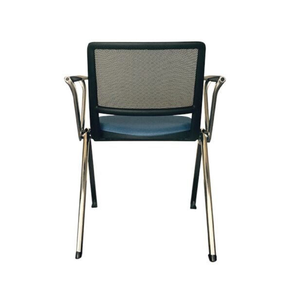 Silla multiproposito o de visita Iso Revolution, estructura de 4 patas, asiento tapizado y respaldo de malla