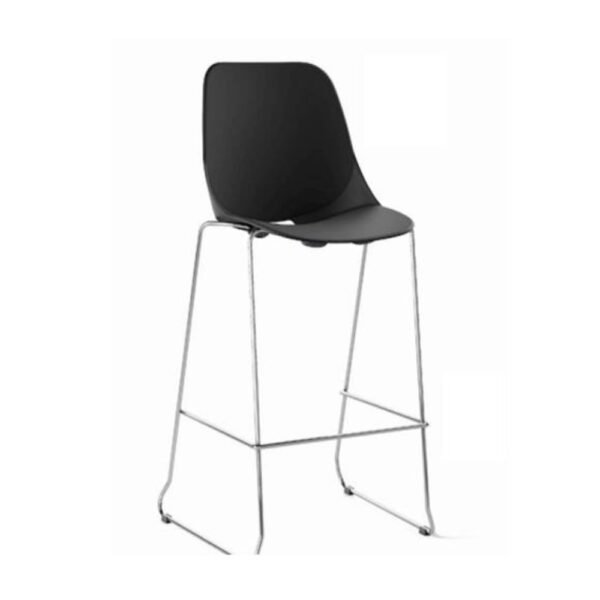 taburete Quick, estructura metalica, asiento y respaldo plastico