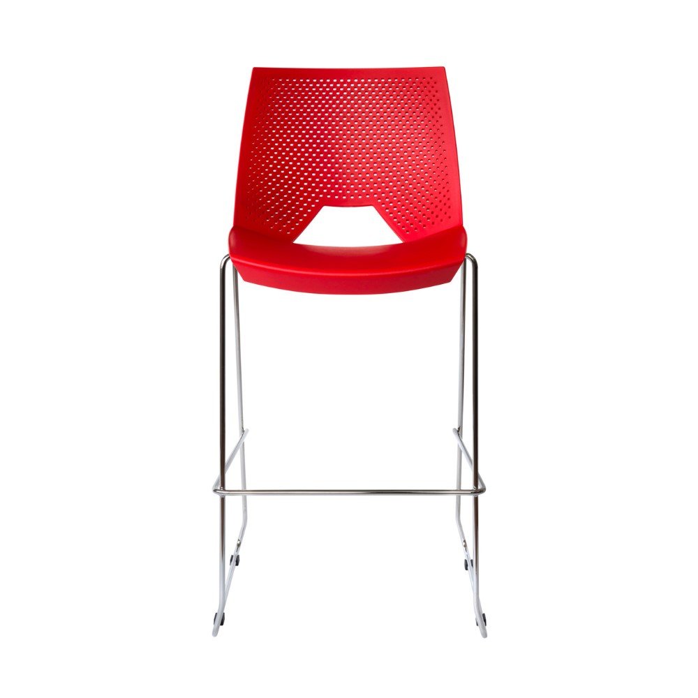 taburete Strike, estructura metalica, asiento y respaldo plastico