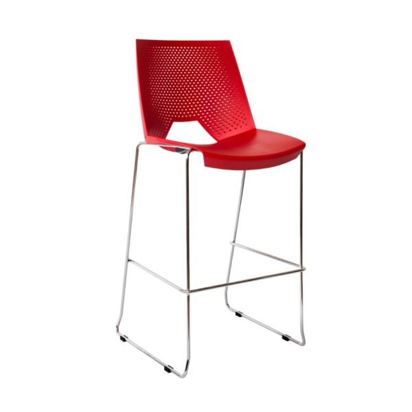 taburete Strike, estructura metalica, asiento y respaldo plastico