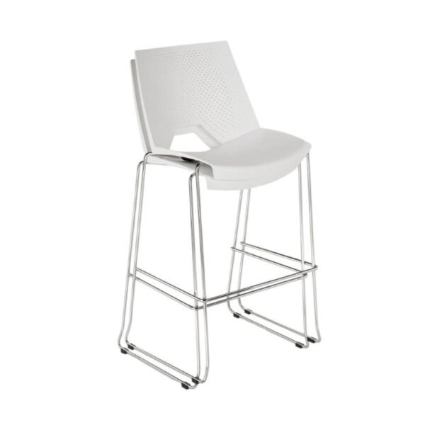taburete Strike, estructura metalica, asiento y respaldo plastico