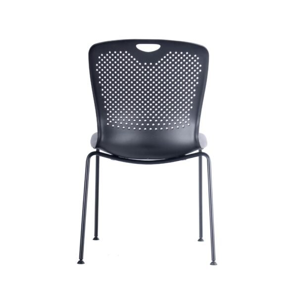 Silla de visita multiproposito Maipo, estructura de 4 patas asiento tapizado color negro, respaldo plastico negro