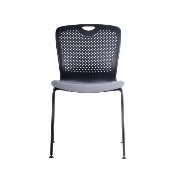 Silla de visita multiproposito Maipo, estructura de 4 patas asiento tapizado color negro, respaldo plastico negro