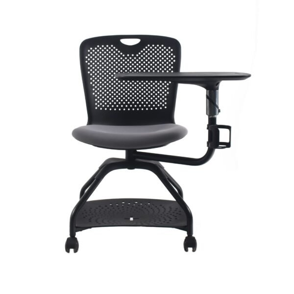 silla universitaria, Tiber, base giratoria con ruedas y repisa porta libros, paleta movil