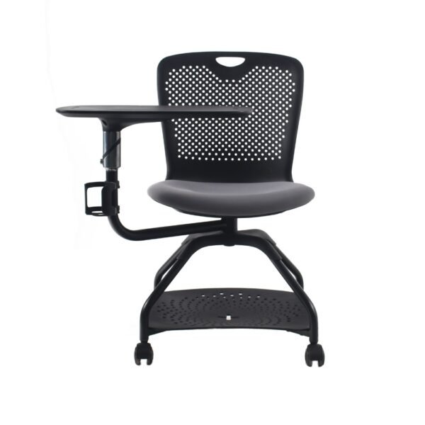 silla universitaria, Tiber, base giratoria con ruedas y repisa porta libros, paleta movil
