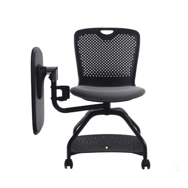 silla universitaria, Tiber, base giratoria con ruedas y repisa porta libros, paleta movil