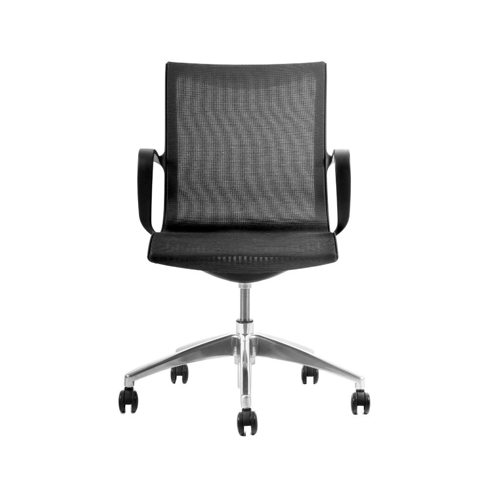silla nilo base giratoria de aluminio, operativa, respaldo y asiento de malla