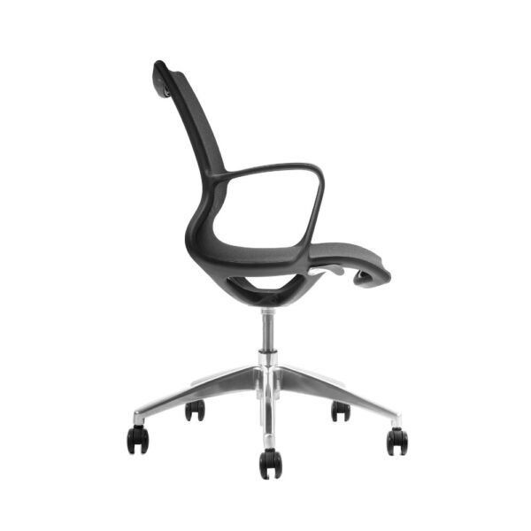 silla nilo base giratoria de aluminio, operativa, respaldo y asiento de malla