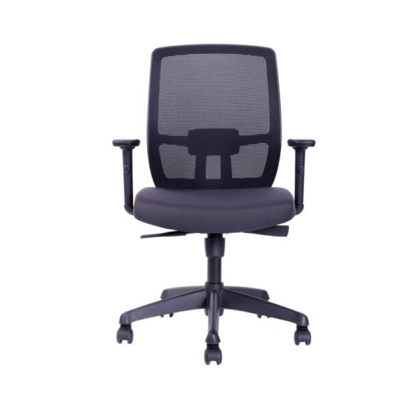 silla ejecutiva profesional Work, sincronica, brazos regulables, asiento tapizado, respaldo malla