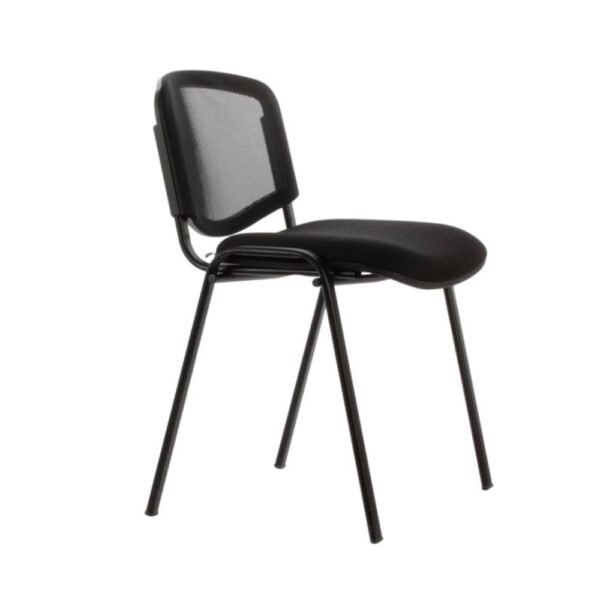 Silla multiproposito o de visita Iso Net, estructura de 4 patas, asieto tapizado, respaldo de malla
