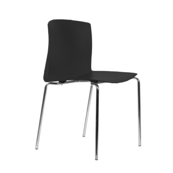 Silla de visita o multiproposito Pull, estructura de 4 patas cromadas, asiento y resplado plastico.