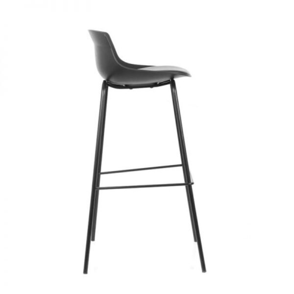 Taburete alto Living, estructura metalica, monocasco plastico, asiento tapizado