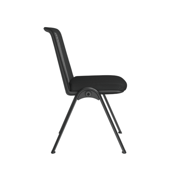 Silla de visita Delta, respaldo de malla, asiento tapizado, sin brazos