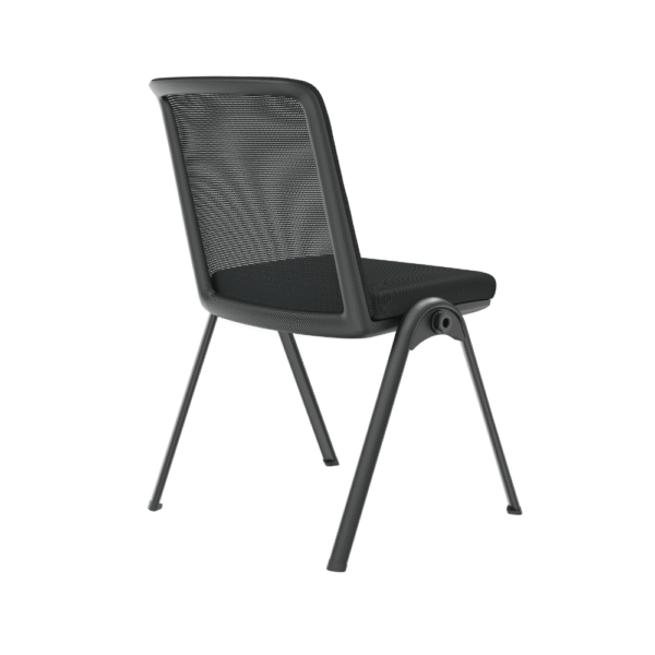 Silla de visita Delta, respaldo de malla, asiento tapizado, sin brazos