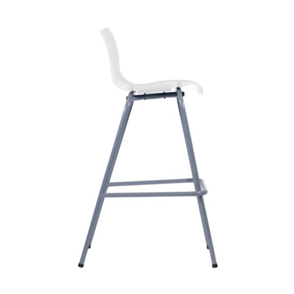 taburete Cob, estructura metalica, asiento y respaldo plastico