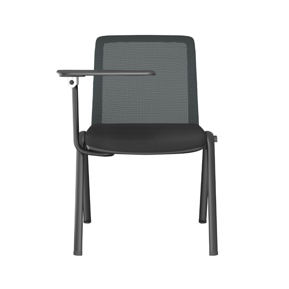 silla universitaria Delta, asiento tapizado, respaldo plastico, paleta abatible