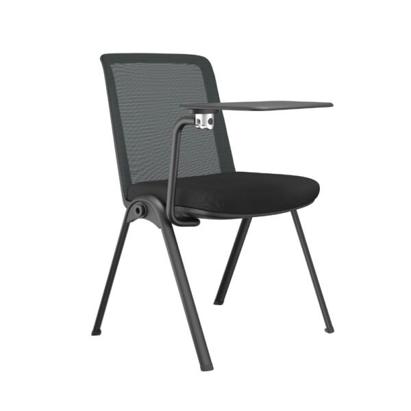 silla universitaria Delta, asiento tapizado, respaldo plastico, paleta abatible