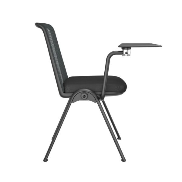 silla universitaria Delta, asiento tapizado, respaldo plastico, paleta abatible