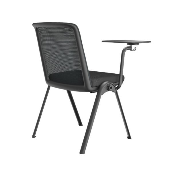 silla universitaria Delta, asiento tapizado, respaldo plastico, paleta abatible