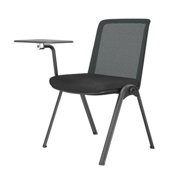 silla universitaria Delta, asiento tapizado, respaldo plastico, paleta abatible
