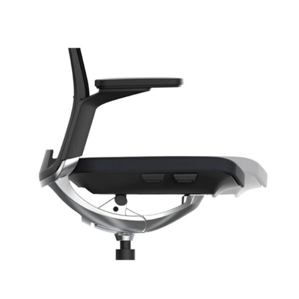 Silla gerencial Vanto de alta gama, asiento tapizado, respaldo de malla, brazos regulables 3D, base de aluminio, asiento desplazable