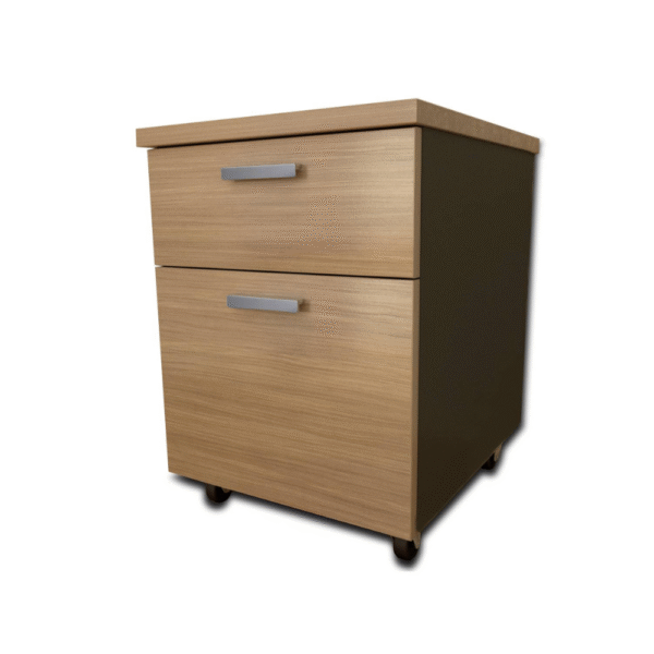 cajonera movil, con ruedas, 1 cajon simple, 1 cajon kardex para carpetas colgantes, cubierta, cerradura trampa