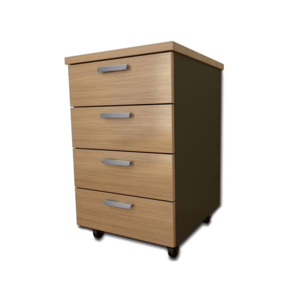 cajonera movil, con ruedas, 4 cajones simples,cubierta, cerradura trampa