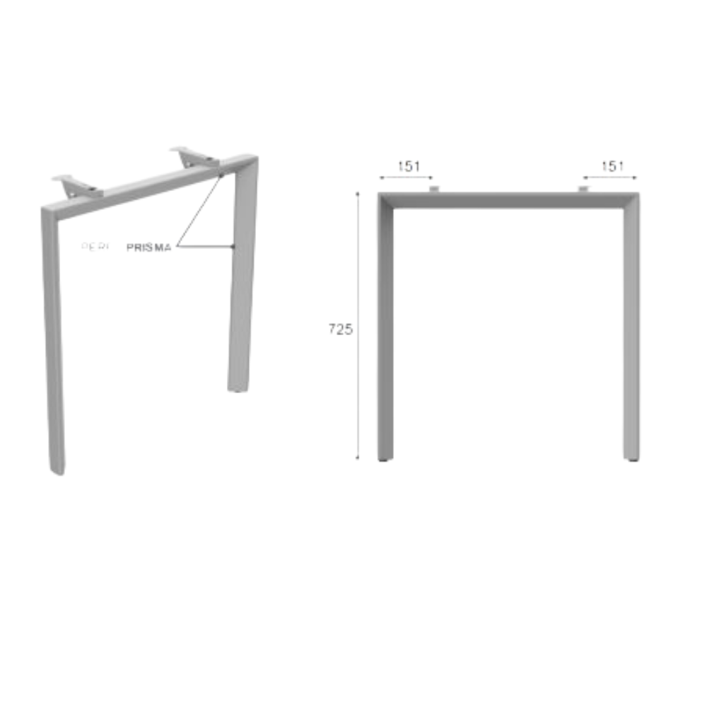 estructura metalica tipo corchete para escritorios simples o dobles