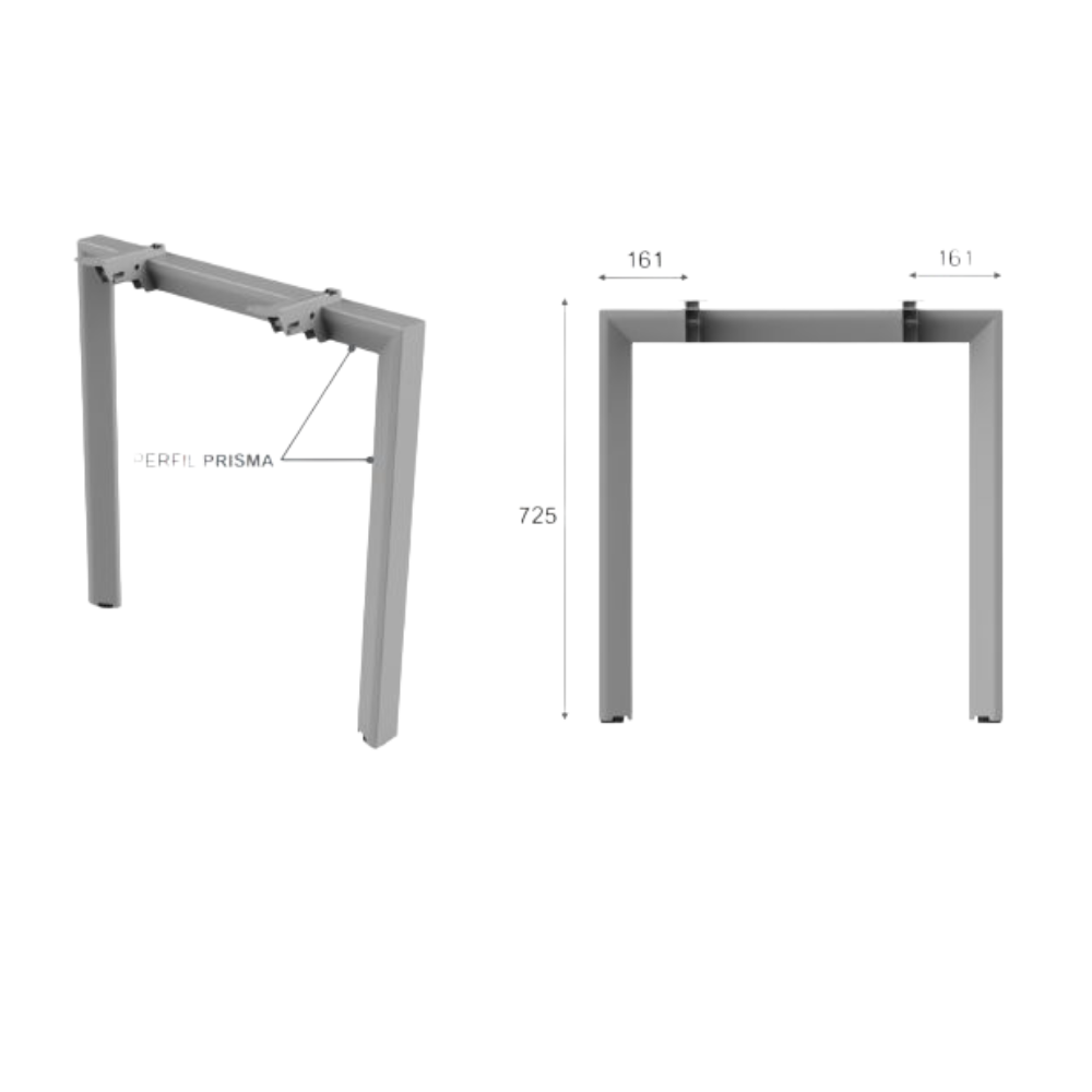 estructura metalica tipo corchete para escritorios simples o dobles