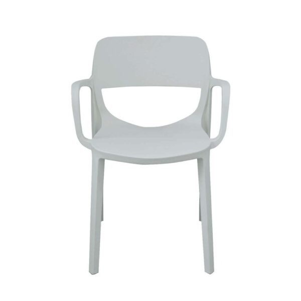 silla con brazos para interior y exterior, de polipropileno color verde agua, con tratamiento UV,