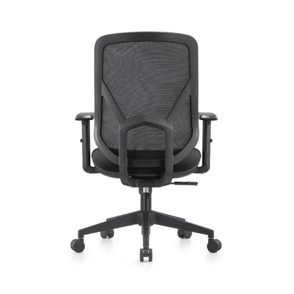 Silla operativa, ejecutiva, Oxford negra, ergonomica, respaldo de malla negra